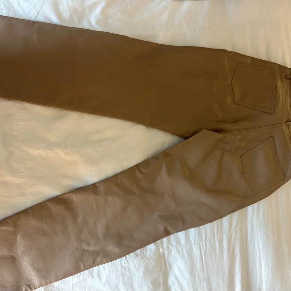 Aritzia Wilfred Beige Leather Trousers - Picture 3 of 4